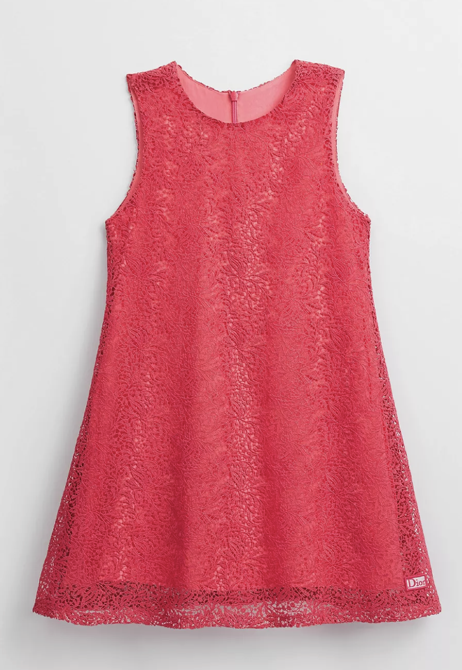 Christian Dior Kids' Flared Dress in Fuchsia Pink Lily of the